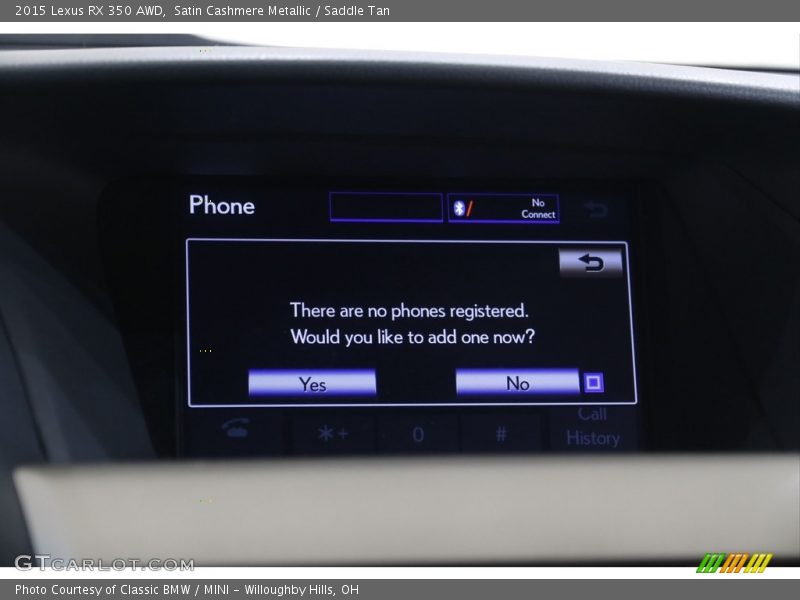 Satin Cashmere Metallic / Saddle Tan 2015 Lexus RX 350 AWD