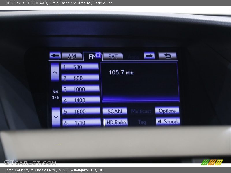 Satin Cashmere Metallic / Saddle Tan 2015 Lexus RX 350 AWD