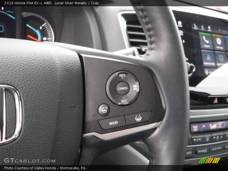 Lunar Silver Metallic / Gray 2019 Honda Pilot EX-L AWD