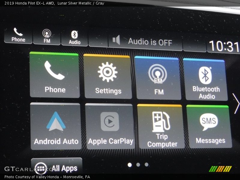 Lunar Silver Metallic / Gray 2019 Honda Pilot EX-L AWD