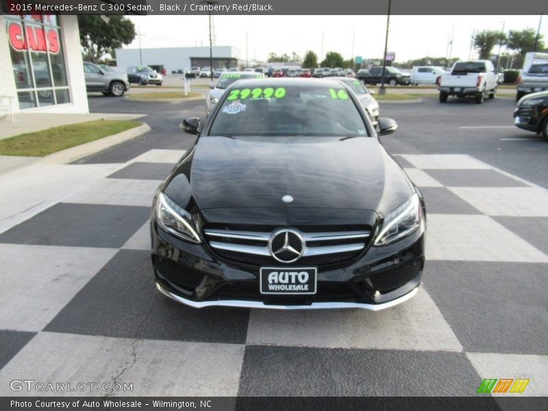 Black / Cranberry Red/Black 2016 Mercedes-Benz C 300 Sedan