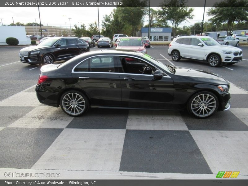 Black / Cranberry Red/Black 2016 Mercedes-Benz C 300 Sedan