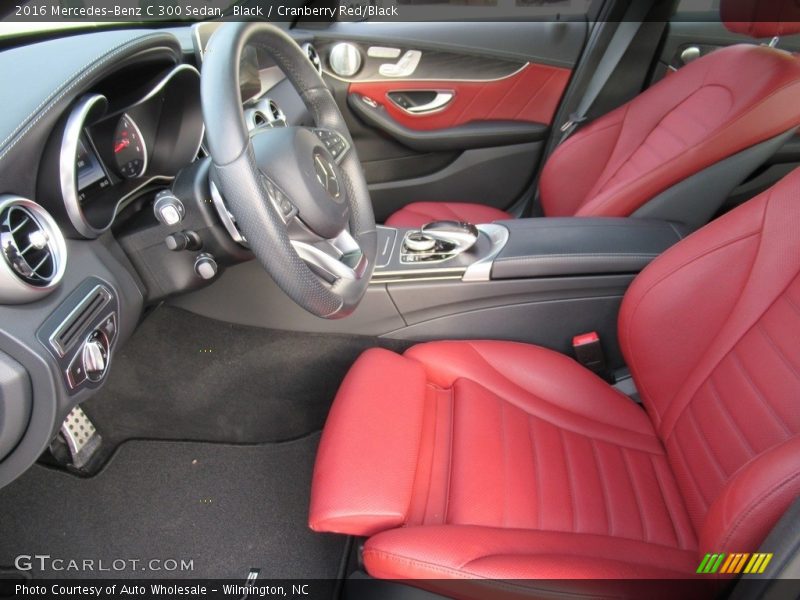Black / Cranberry Red/Black 2016 Mercedes-Benz C 300 Sedan