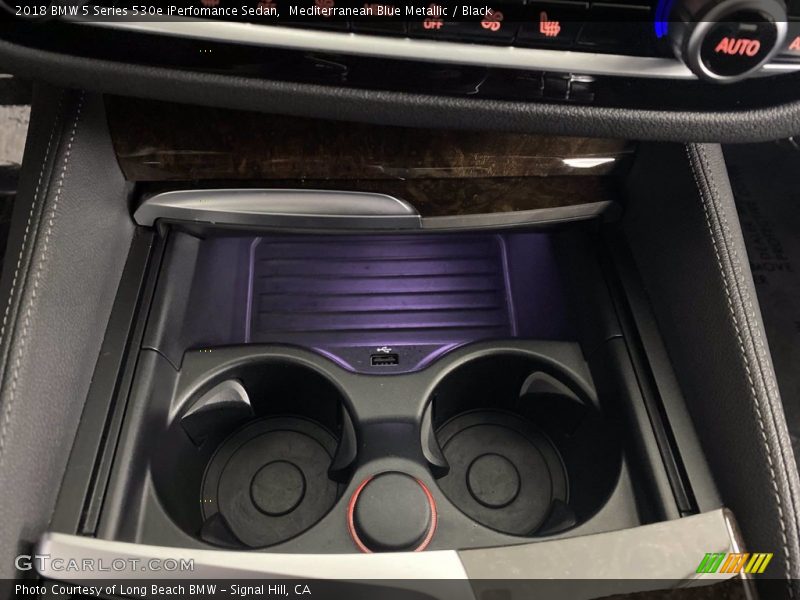 Mediterranean Blue Metallic / Black 2018 BMW 5 Series 530e iPerfomance Sedan