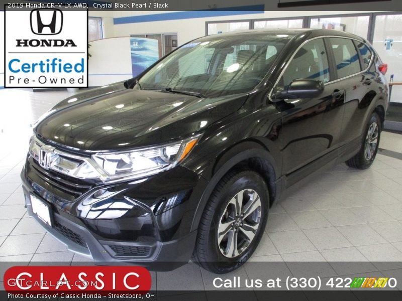 Crystal Black Pearl / Black 2019 Honda CR-V LX AWD