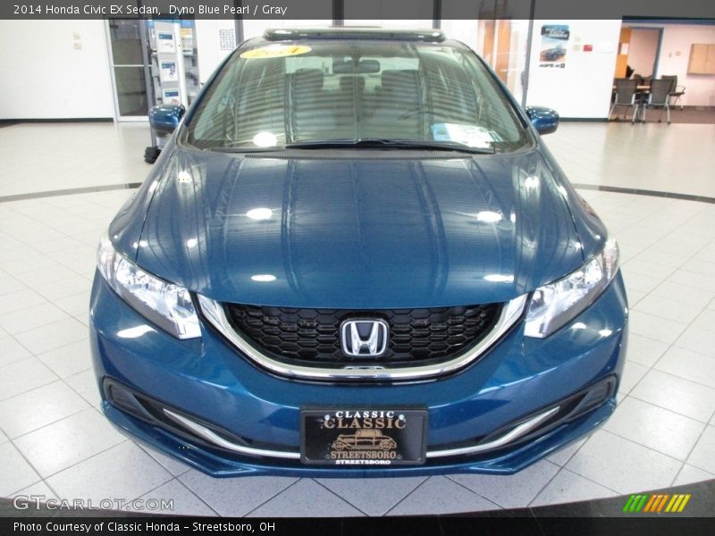 Dyno Blue Pearl / Gray 2014 Honda Civic EX Sedan