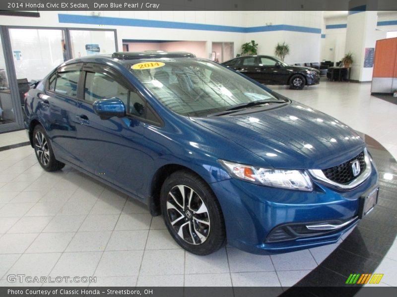 Dyno Blue Pearl / Gray 2014 Honda Civic EX Sedan