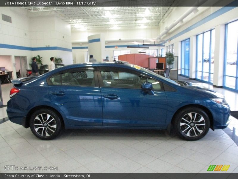 Dyno Blue Pearl / Gray 2014 Honda Civic EX Sedan