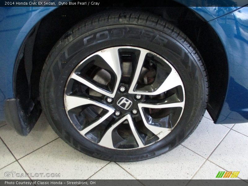 Dyno Blue Pearl / Gray 2014 Honda Civic EX Sedan
