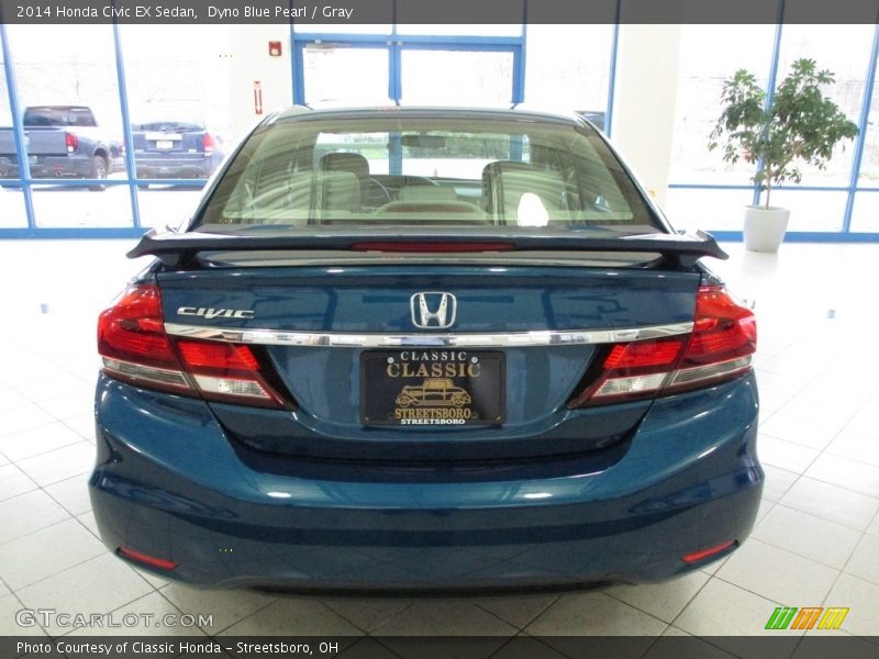 Dyno Blue Pearl / Gray 2014 Honda Civic EX Sedan