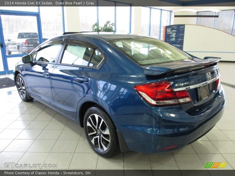 Dyno Blue Pearl / Gray 2014 Honda Civic EX Sedan