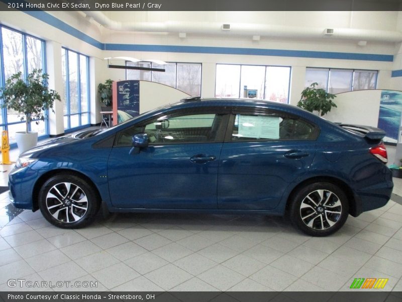 Dyno Blue Pearl / Gray 2014 Honda Civic EX Sedan
