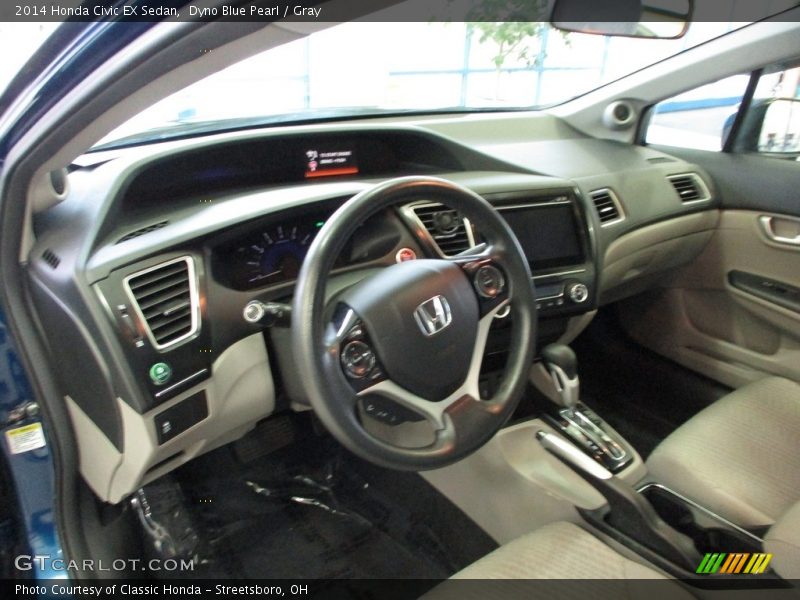 Dyno Blue Pearl / Gray 2014 Honda Civic EX Sedan