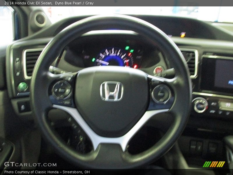 Dyno Blue Pearl / Gray 2014 Honda Civic EX Sedan
