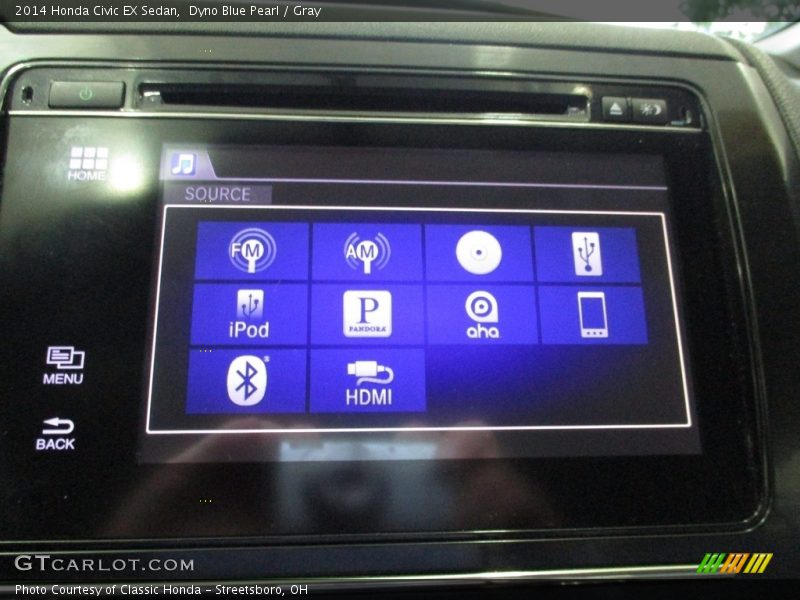 Dyno Blue Pearl / Gray 2014 Honda Civic EX Sedan