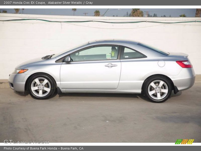 Alabaster Silver Metallic / Gray 2007 Honda Civic EX Coupe