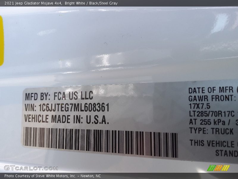 Bright White / Black/Steel Gray 2021 Jeep Gladiator Mojave 4x4