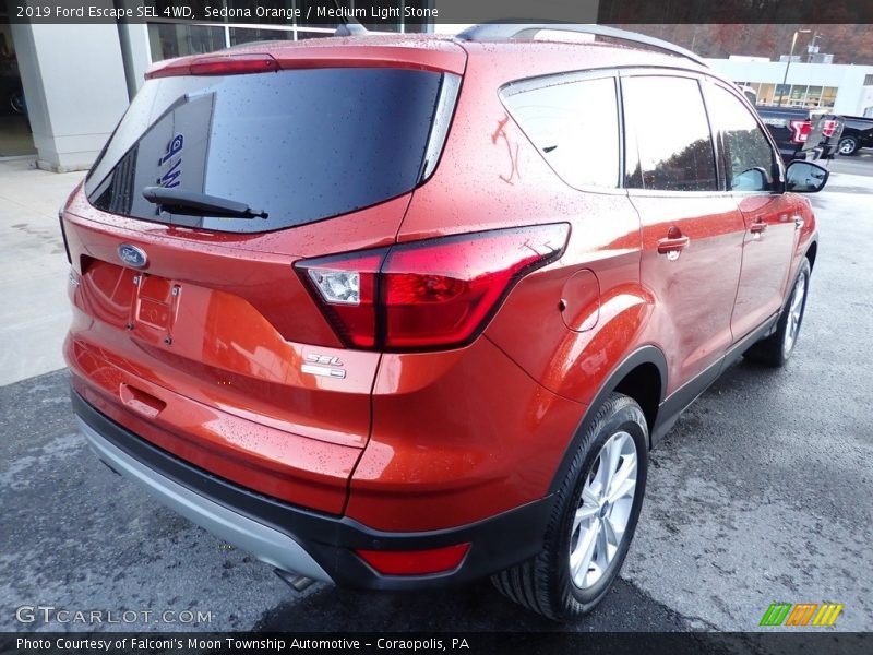 Sedona Orange / Medium Light Stone 2019 Ford Escape SEL 4WD