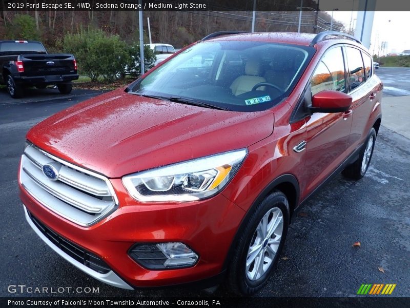 Sedona Orange / Medium Light Stone 2019 Ford Escape SEL 4WD