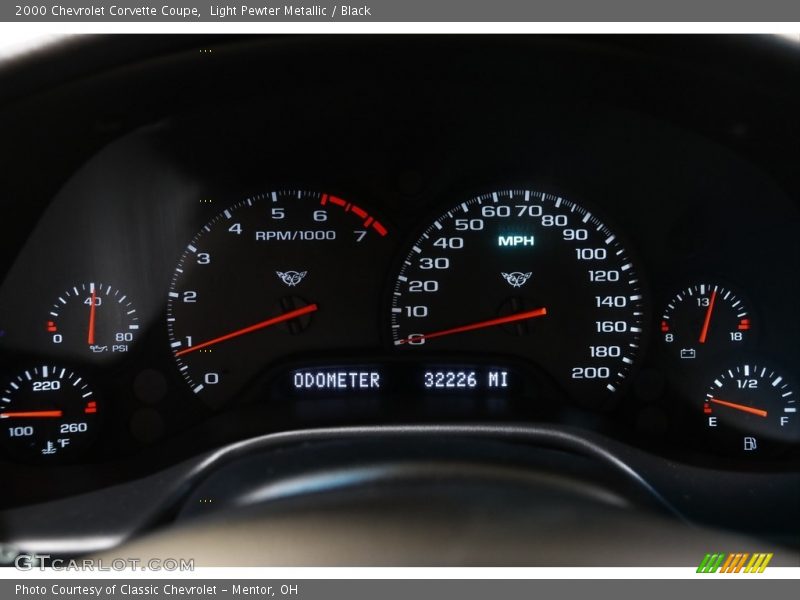 Light Pewter Metallic / Black 2000 Chevrolet Corvette Coupe