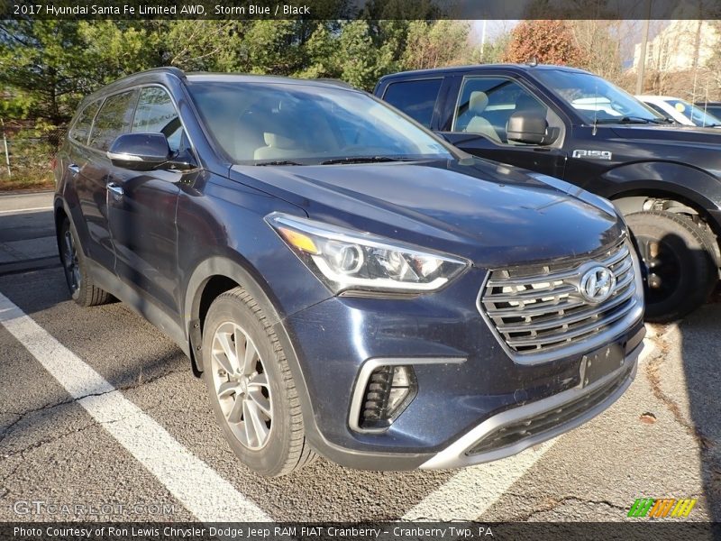 Storm Blue / Black 2017 Hyundai Santa Fe Limited AWD