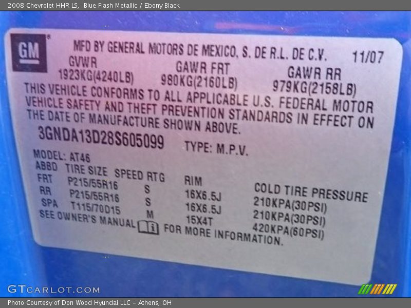Blue Flash Metallic / Ebony Black 2008 Chevrolet HHR LS