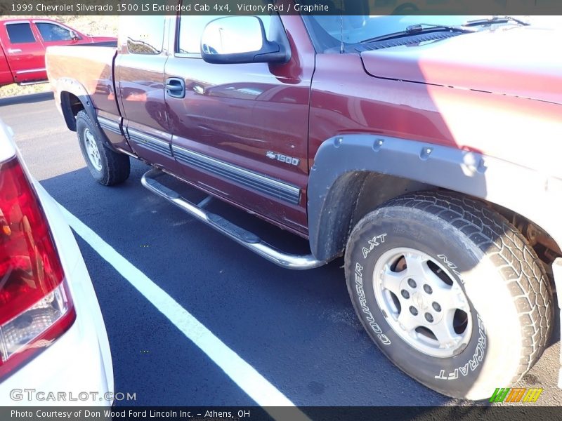 Victory Red / Graphite 1999 Chevrolet Silverado 1500 LS Extended Cab 4x4