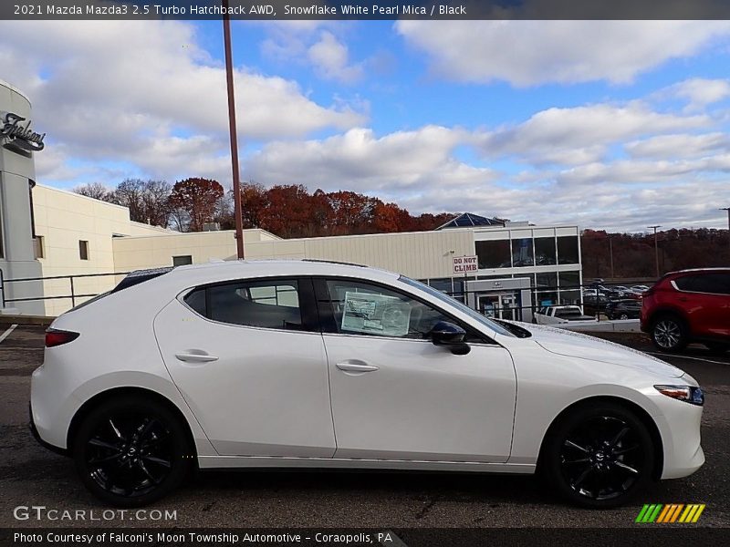 Snowflake White Pearl Mica / Black 2021 Mazda Mazda3 2.5 Turbo Hatchback AWD