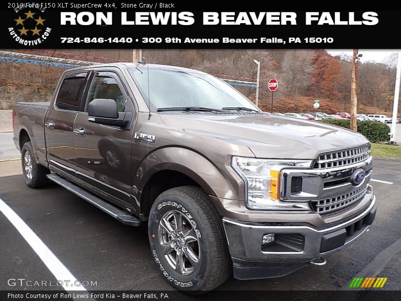 Stone Gray / Black 2019 Ford F150 XLT SuperCrew 4x4