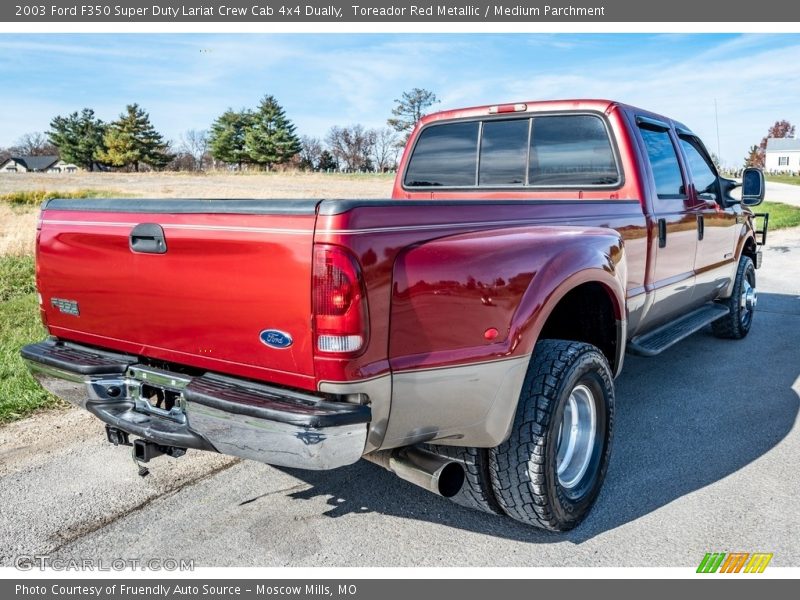 Toreador Red Metallic / Medium Parchment 2003 Ford F350 Super Duty Lariat Crew Cab 4x4 Dually
