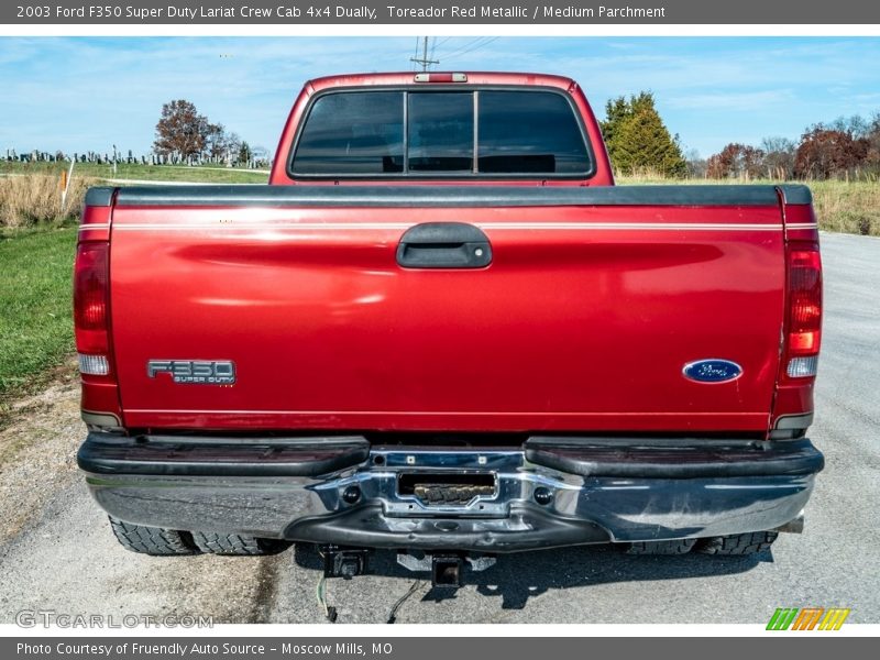 Toreador Red Metallic / Medium Parchment 2003 Ford F350 Super Duty Lariat Crew Cab 4x4 Dually