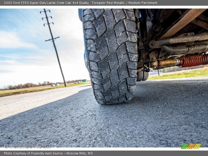 Toreador Red Metallic / Medium Parchment 2003 Ford F350 Super Duty Lariat Crew Cab 4x4 Dually