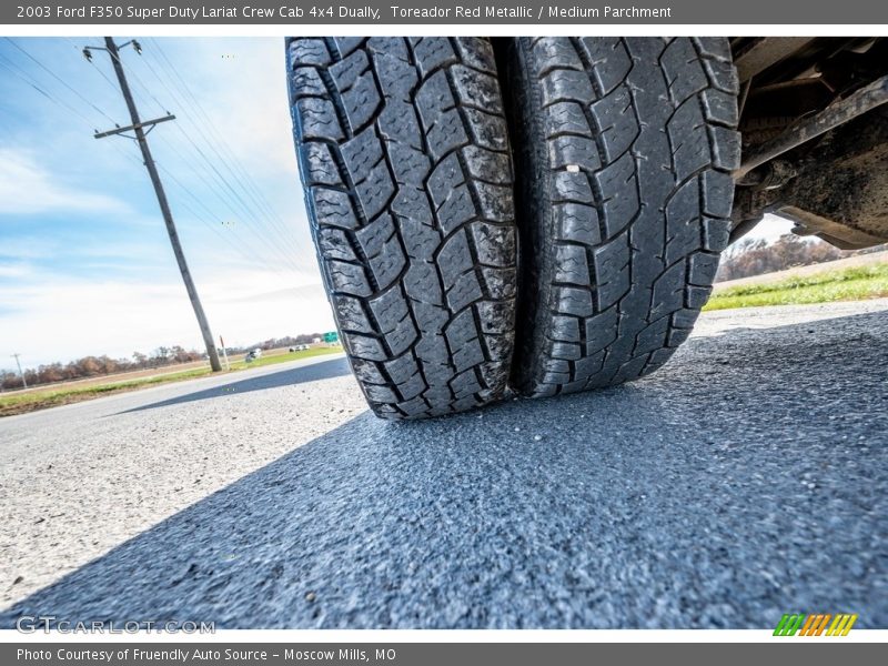 Toreador Red Metallic / Medium Parchment 2003 Ford F350 Super Duty Lariat Crew Cab 4x4 Dually