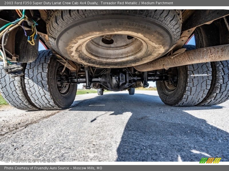 Toreador Red Metallic / Medium Parchment 2003 Ford F350 Super Duty Lariat Crew Cab 4x4 Dually