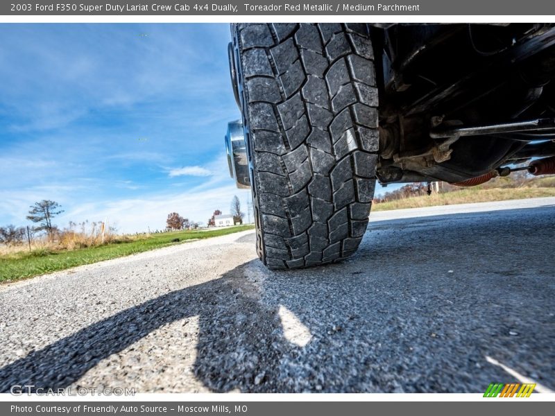 Toreador Red Metallic / Medium Parchment 2003 Ford F350 Super Duty Lariat Crew Cab 4x4 Dually