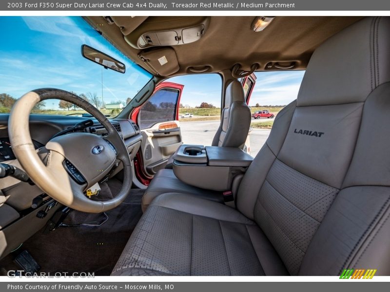 Toreador Red Metallic / Medium Parchment 2003 Ford F350 Super Duty Lariat Crew Cab 4x4 Dually