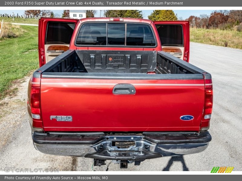 Toreador Red Metallic / Medium Parchment 2003 Ford F350 Super Duty Lariat Crew Cab 4x4 Dually