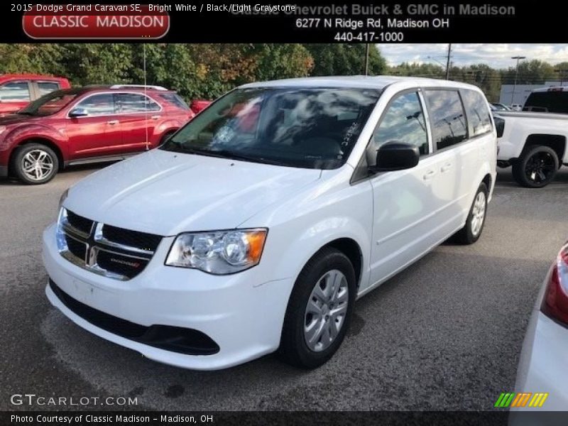 Bright White / Black/Light Graystone 2015 Dodge Grand Caravan SE