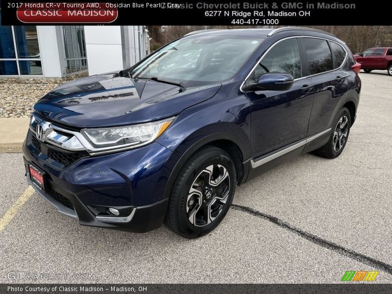 Obsidian Blue Pearl / Gray 2017 Honda CR-V Touring AWD