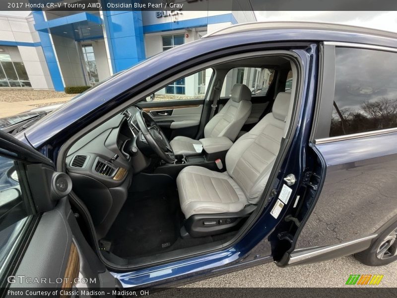 Obsidian Blue Pearl / Gray 2017 Honda CR-V Touring AWD