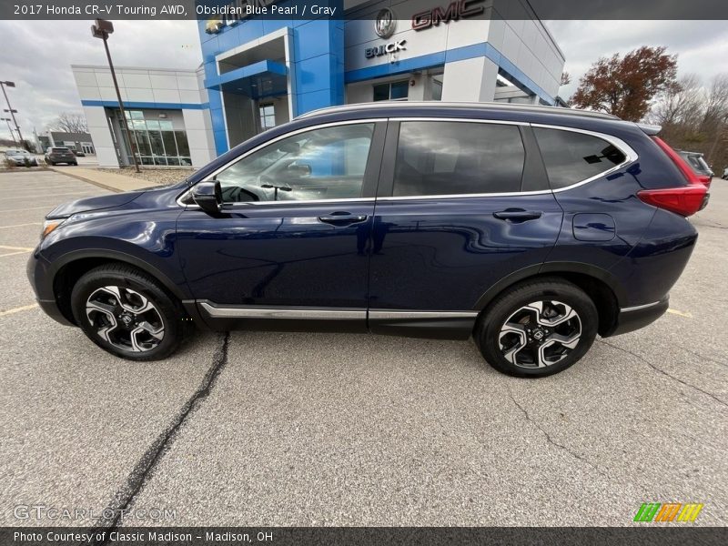 Obsidian Blue Pearl / Gray 2017 Honda CR-V Touring AWD