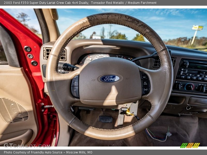 Toreador Red Metallic / Medium Parchment 2003 Ford F350 Super Duty Lariat Crew Cab 4x4 Dually