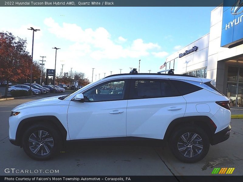 Quartz White / Black 2022 Hyundai Tucson Blue Hybrid AWD