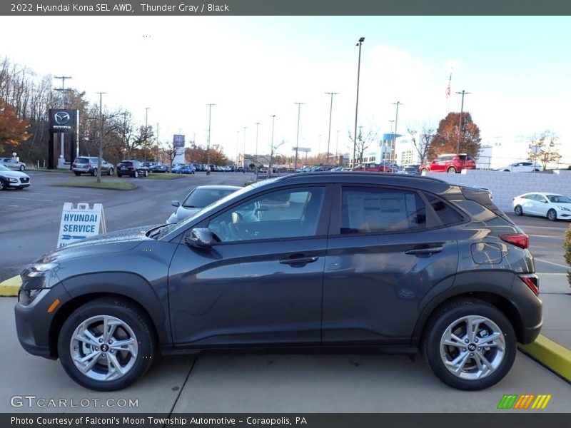 Thunder Gray / Black 2022 Hyundai Kona SEL AWD