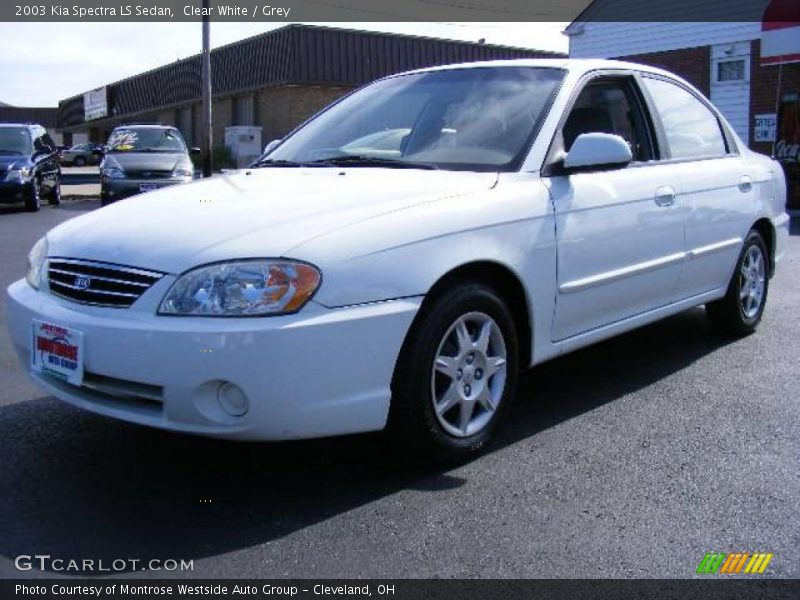 Clear White / Grey 2003 Kia Spectra LS Sedan