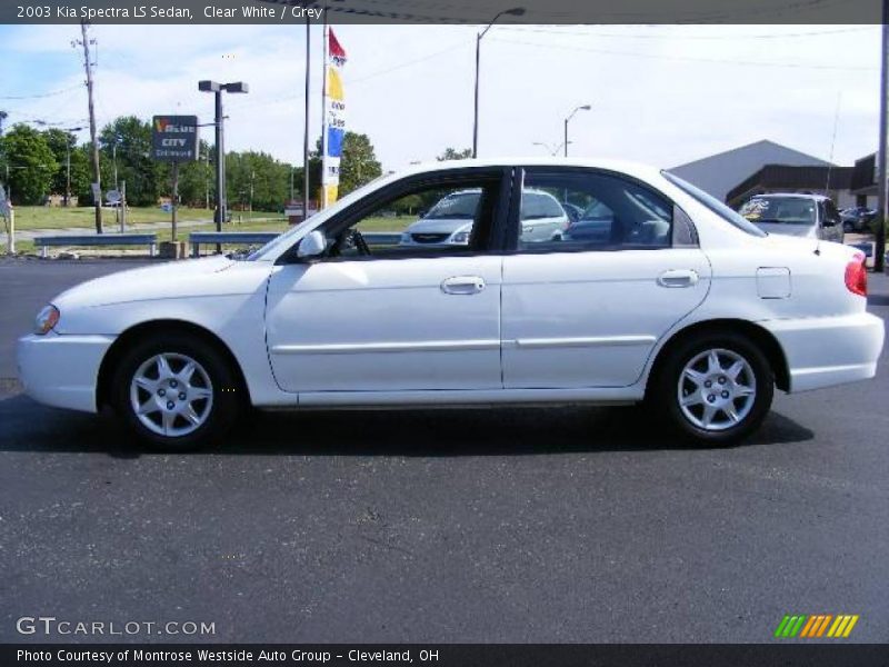 Clear White / Grey 2003 Kia Spectra LS Sedan