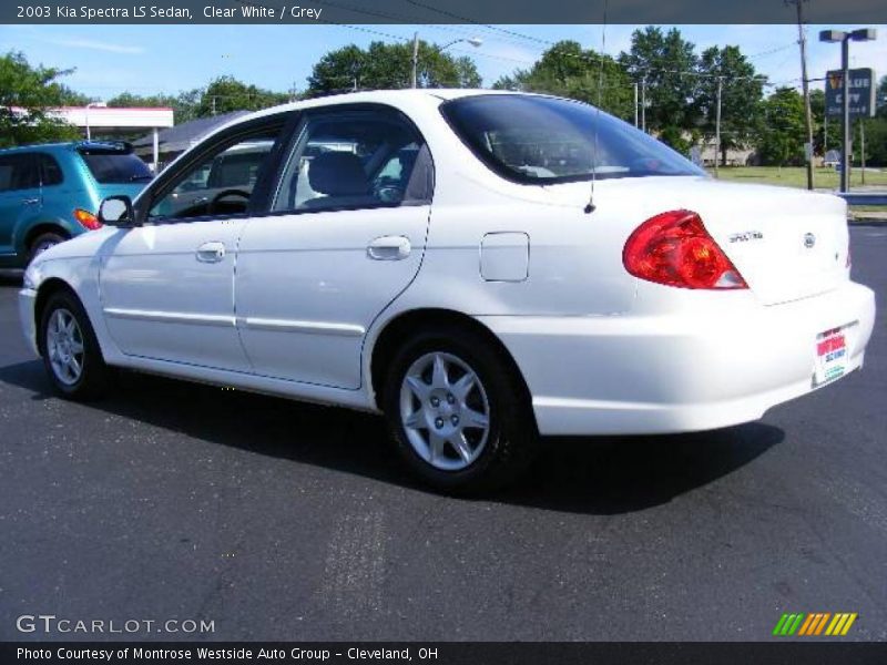 Clear White / Grey 2003 Kia Spectra LS Sedan