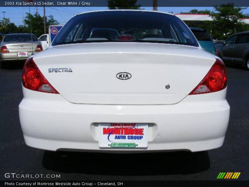 Clear White / Grey 2003 Kia Spectra LS Sedan
