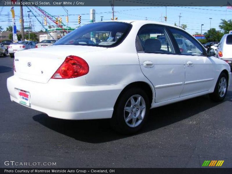 Clear White / Grey 2003 Kia Spectra LS Sedan