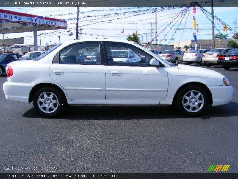 Clear White / Grey 2003 Kia Spectra LS Sedan